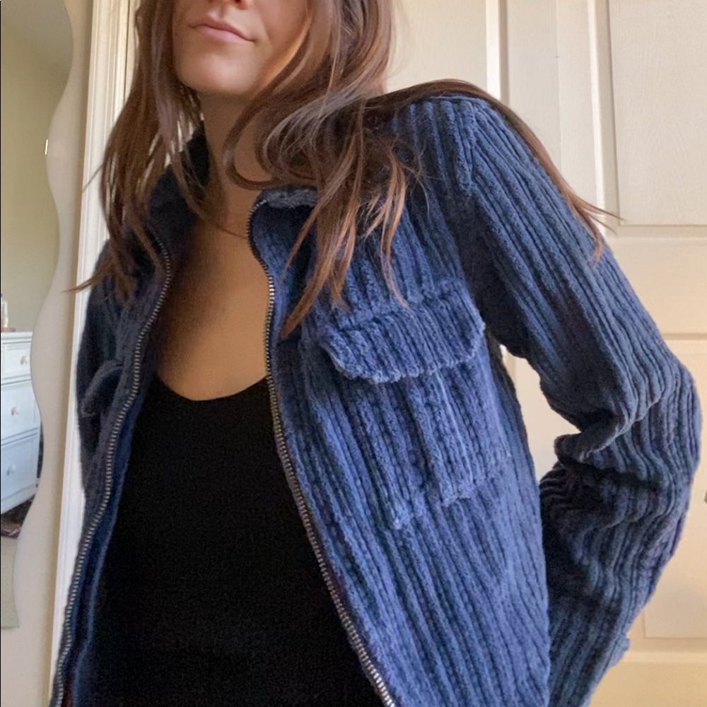 Vintage Corduroy Shacket - true blue